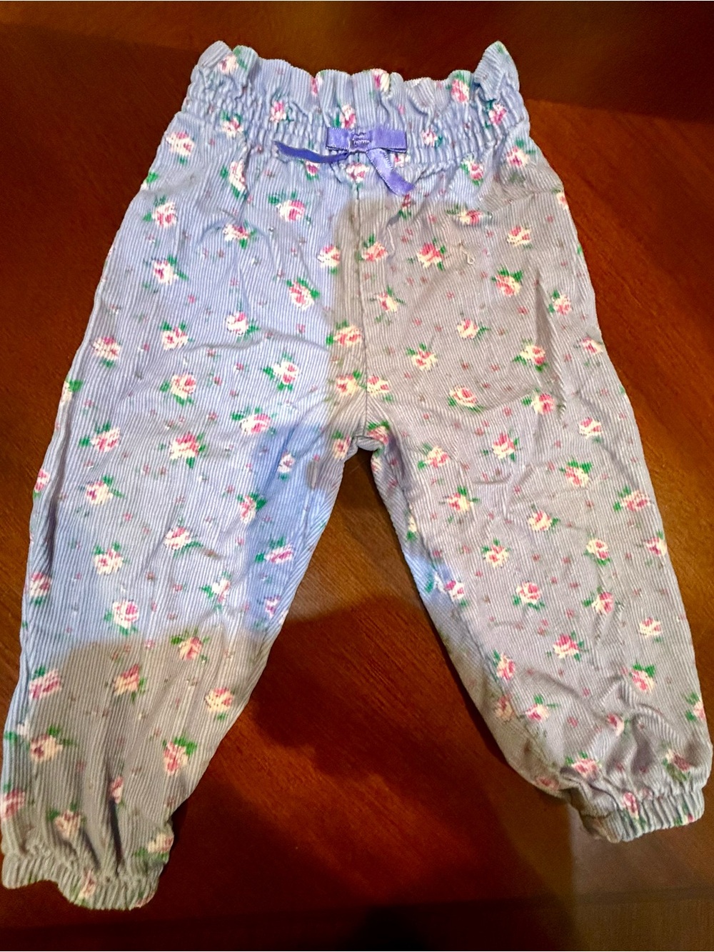 Vintage 1990 made in .Girls' Floral lavender corduroy pants